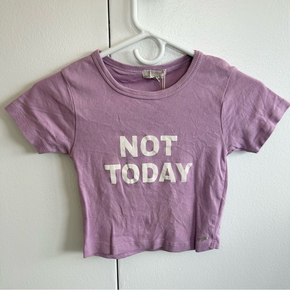 Pull & Bear Pacific Republic Cropped Top “Not Today”